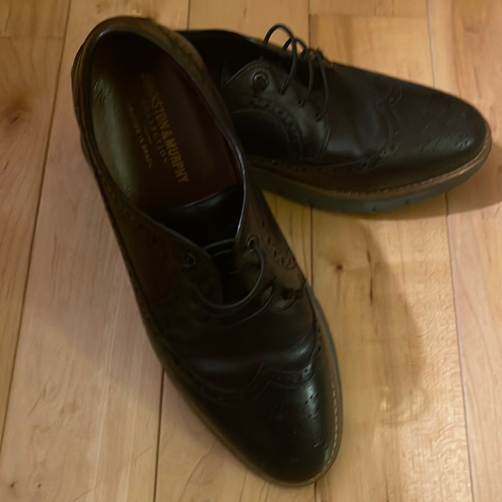 💛MENS JOHNSTON & MURPHY COLLECTION 💛 SIZE 8 DRESS SHOES CRAFTED IN BRAZIL